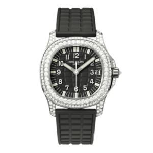Patek Philippe Aquanaut 5067A-025 35.6mm Black Dial Full Moissanite Steel – Customize Diamod