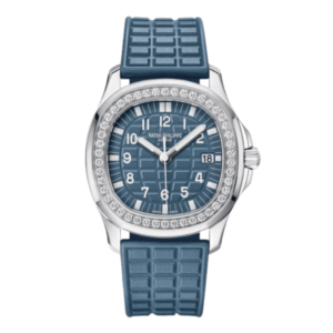 Patek Philippe Aquanaut 5067A-025 35.6mm Blue Dial Diamond Bezel Moissanite Steel – Customize Version