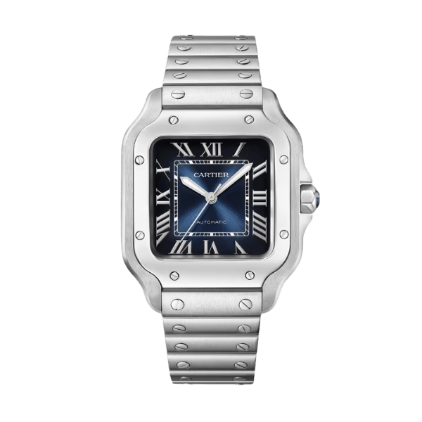 126333-0018-3-2.png Cartier Santos De Cartier Medium Blue WSSA0063 35.5mm