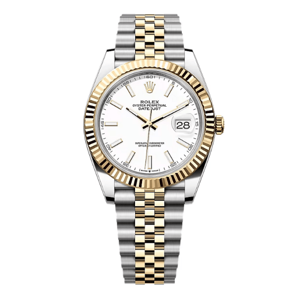 Rolex Datejust M126333-0016 41mm White Dial Yellow Gold Steel