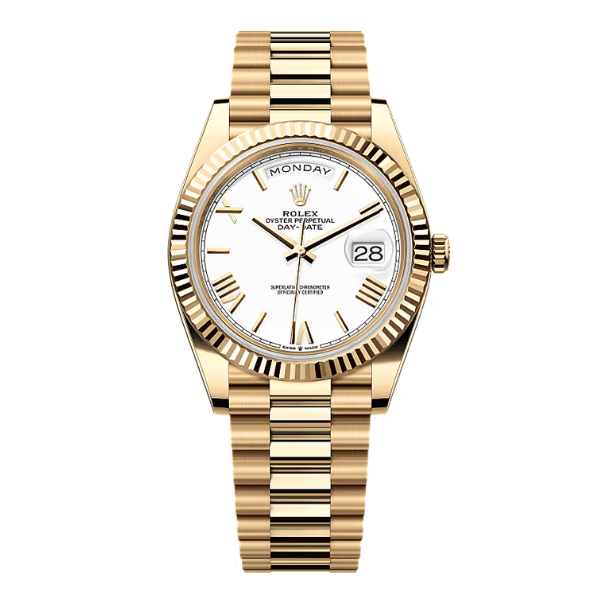 Rolex Day Date 40mm 180gram Yellow Gold White Dial 228238