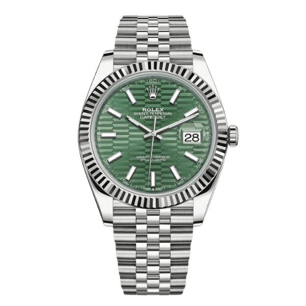 Rolex Datejust 41mm Sliver Green Motif Dial 126334