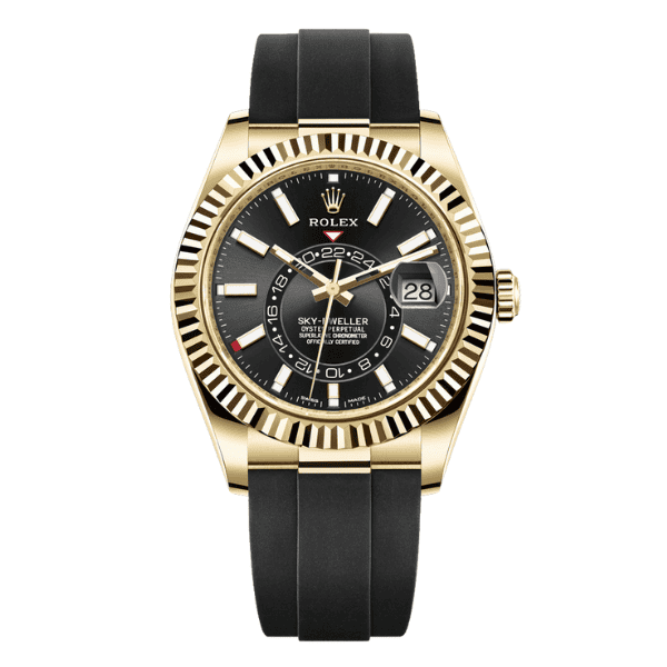 Rolex Oyster Perpetual Sky-Dweller M326238-0009 42mm Black Oysterflex yellow