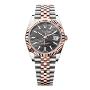 Rolex Datejust 41mm Demi Rose Gold Grey Motif Dial 126331
