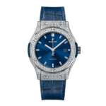 Hublot Classic Fusion Diamonds Moissanite Pave 42mm Blue Dial – Customize Diamod