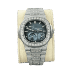 Patek Philippe Nautilus 5712/1A 40mm Custom Full Moissanite Baguette HongKong – Customize Diamod