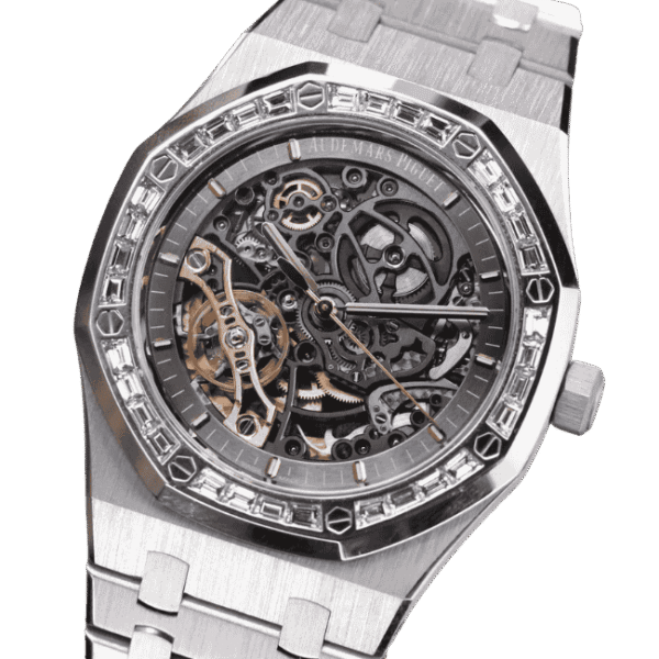 Audemars Piguet Royal Oak Frosted Gold Double Balance Wheel Openworked 41mm benzen Baugette