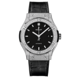 Hublot Classic Fusion Diamonds Moissanite Pave 38mm Black Dial – Handcrafted Diamod