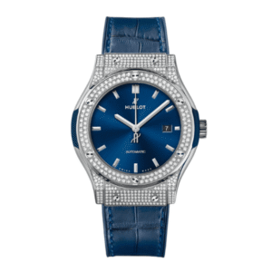 Hublot Classic Fusion Diamonds Moissanite Pave 42mm Blue Dial - Customize Diamod