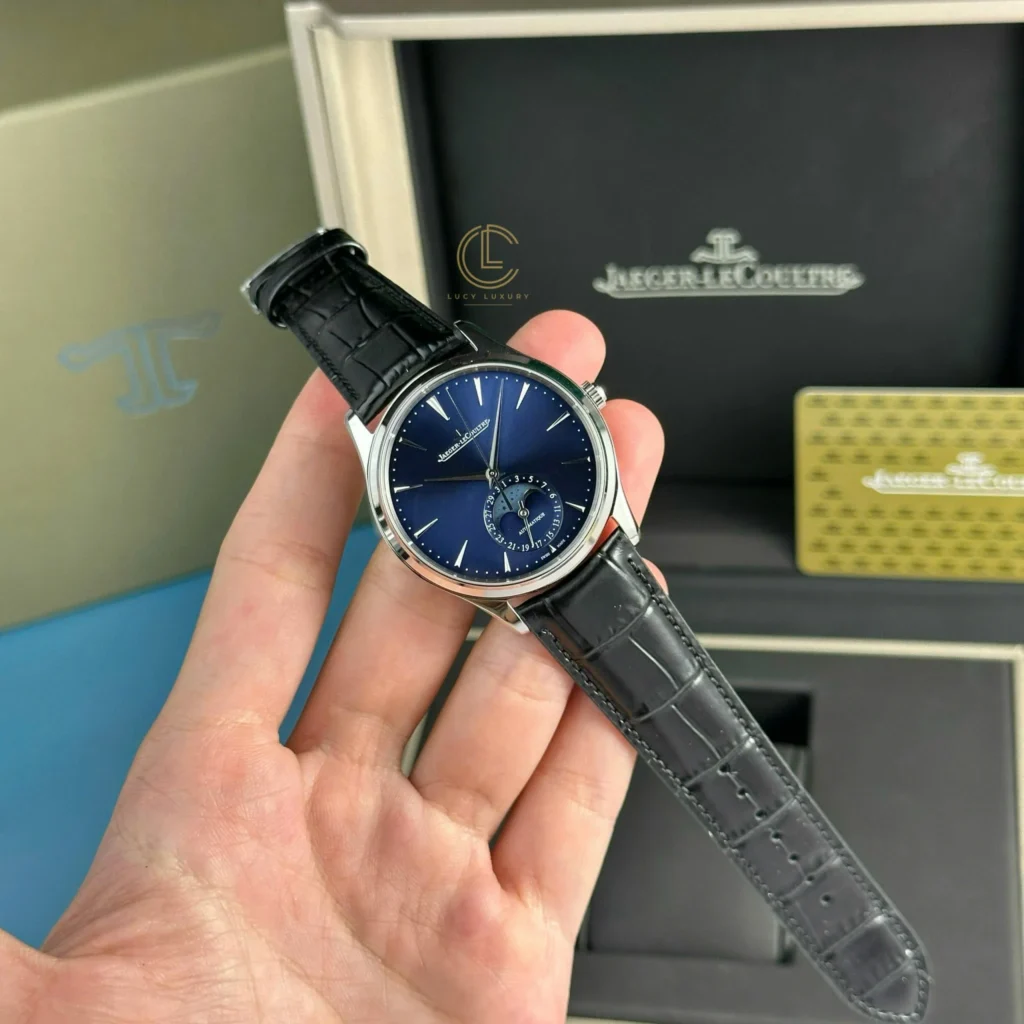 Jaeger Lecoultre Master UltraThin Moon 40mm Blue Dial Steel