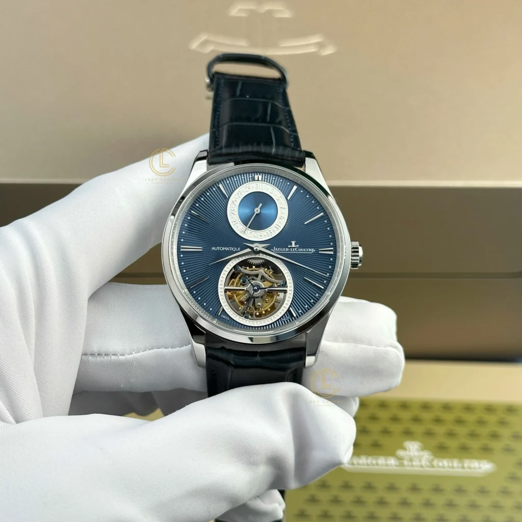 Jaeger Lecoultre Master UltraThin Tourbilon 40mm Blue Dial Steel