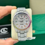 Rolex Datejust 41mm Benzel Ruby Full Moissanite Hongkong – Customize Diamod